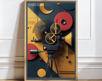 Retro Film Camera Cinematic Decor Print