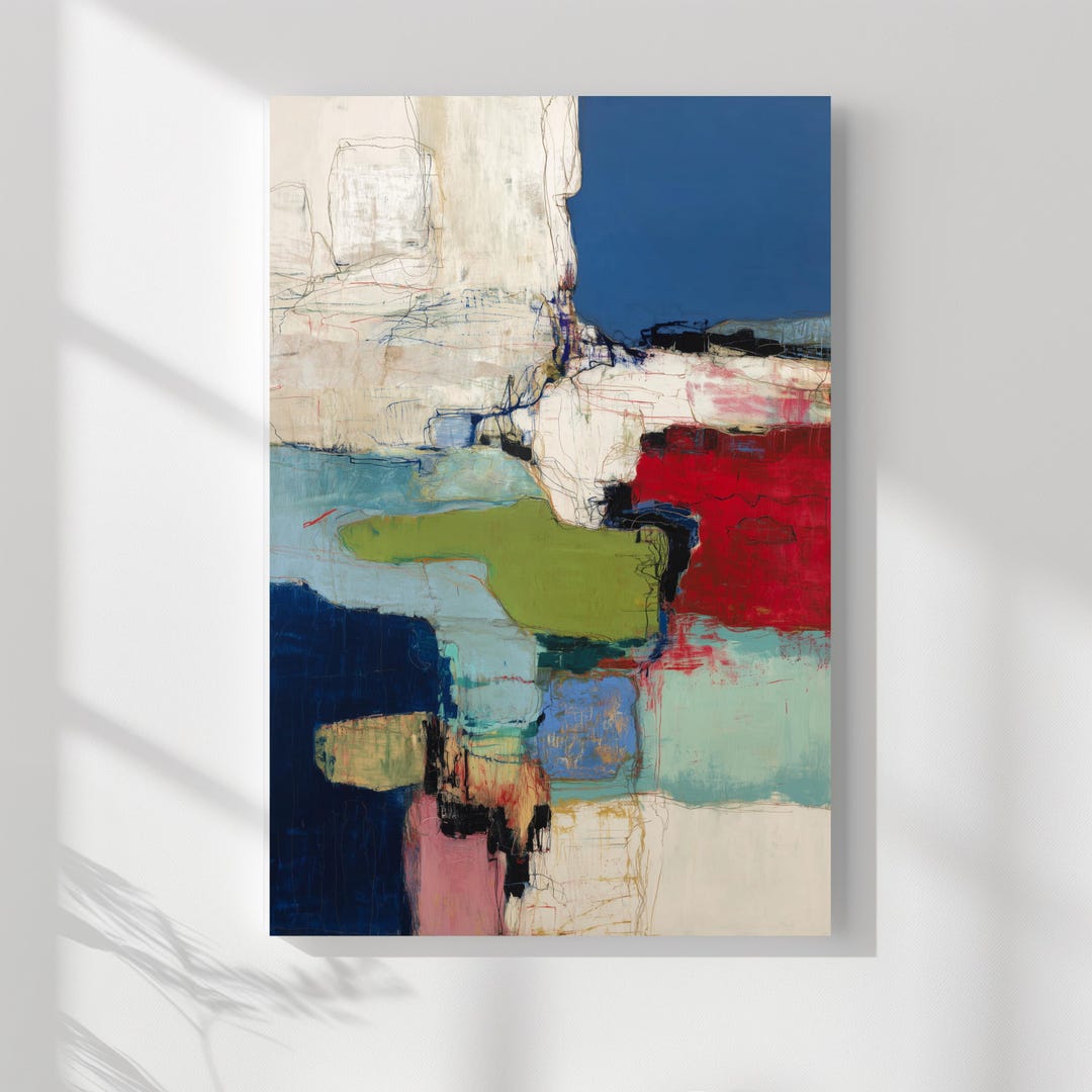 Canvas Wall Art - A Print of an Abstract Color Block Matte Painting - Etsy