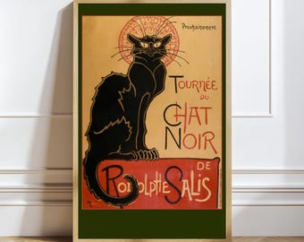 Impresión francesa Le Chat Noir Art Nouveau/ Cabaret francés vintage