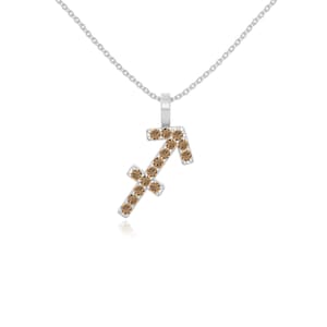 Citrine Sagittarius Zodiac Pendant: Sterling Silver Necklace, November Birthstone