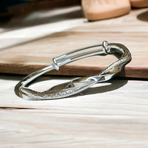 925 Silver Twisted Silver Bangle | Two Strand Silver 925 Silver Twisted Silver Bangle | Two Strand Silver