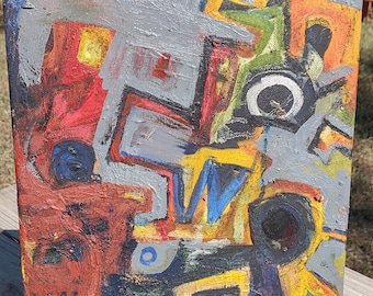 Life Hack 11x17 abstract painting oil on canvas abstract expressionism dark