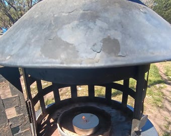 Vintage Cast Metal Hanging Cage Lantern