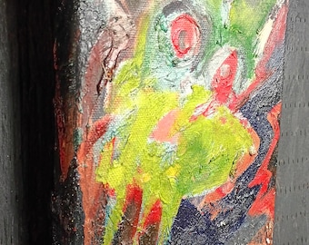Derpy Dragon small abstract painting oil on canvas abstract expressionism
