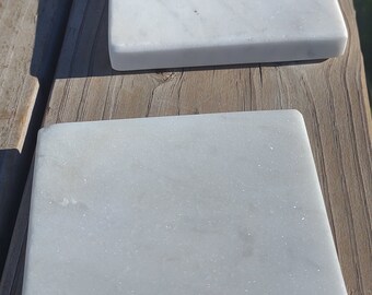 White Marble Coaster pair