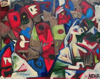 Backyard Bone Abstract Oil Paint original