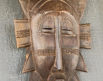 Man-Bird Adorned Statue Figurine Mask African Carving Sculpture