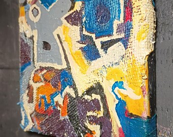 River + Dam, Oil on Canvas unique abstract original