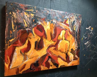 Prometheus abstract oil painting pictoglyph urban futurism