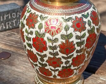 Etched Bronze Ceramic Glaze Vase