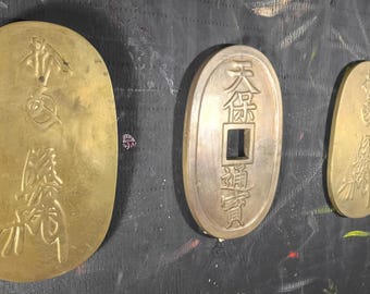 Bronze Oban Japan Replica Wall Decoration Set