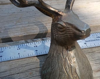 Vintage Silver Plated Stag deer bottle candle pillar holder