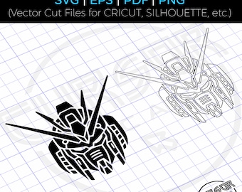 Gundam Mobile Suit Robot Anime SVG EPS PDF Vector Cricut Silhouette Die Cut 3