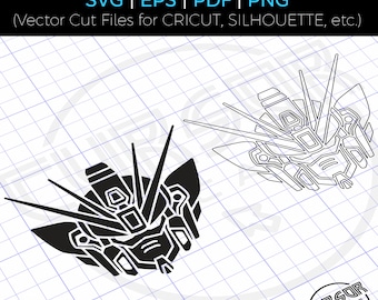Gundam Mobile Suit Robot Anime SVG EPS PDF Vector Cricut Silhouette Die Cut 9