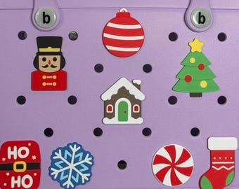 Christmas Bogg Bag Charms, Holiday Set, Mix and Match, 8 Designs