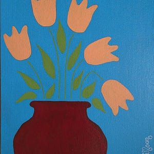 Acrylique sur carton entoilé 24x30 cm, vernie.  Année 2025. Peinture originale et unique.