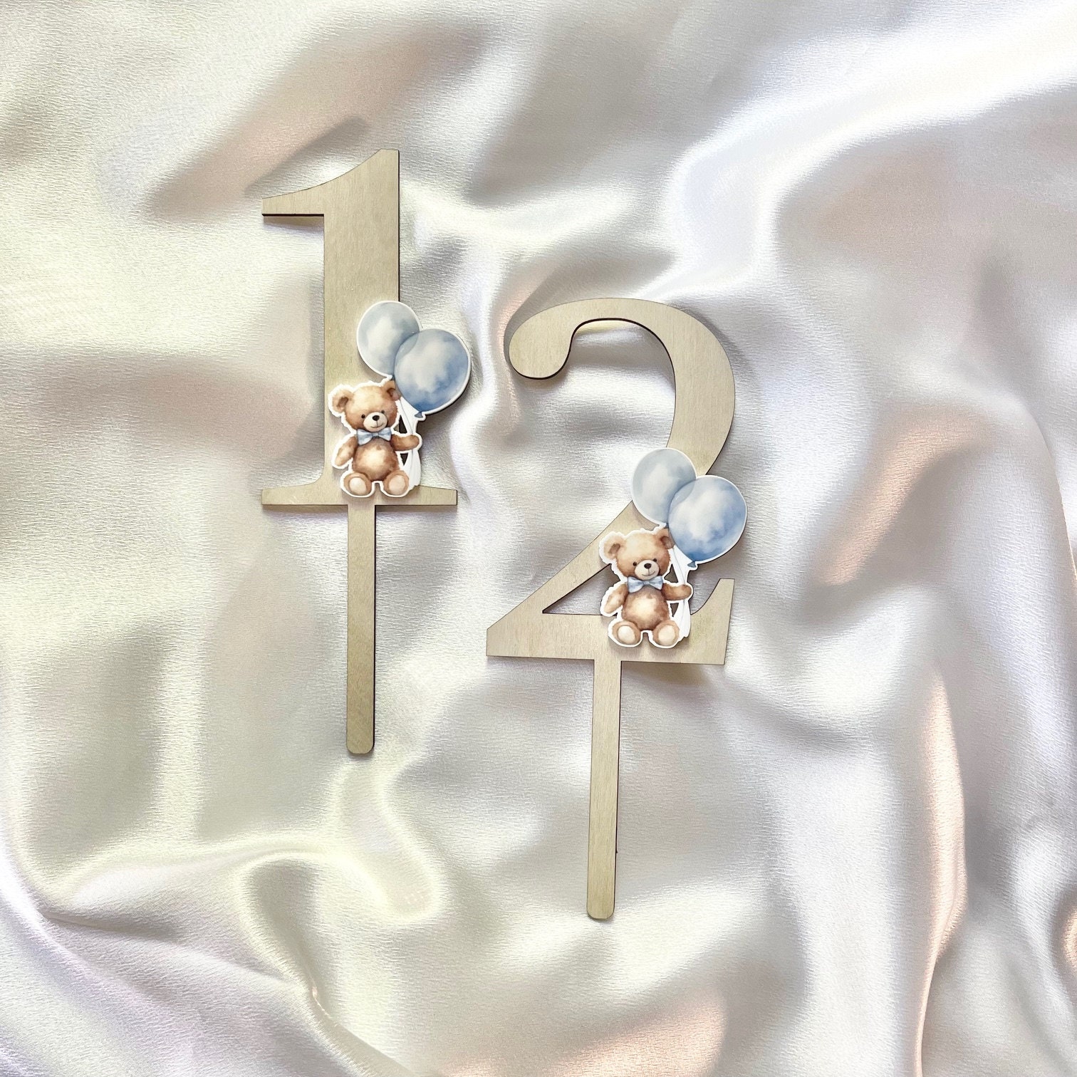 Teddy Bear Cake Topper Birthday Bear Bear Cake Topper 1st Birthday 2nd