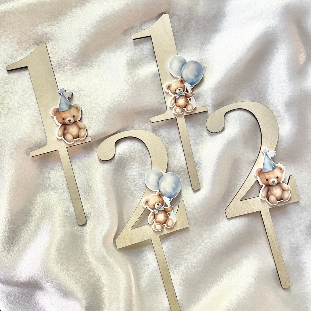 Teddy Bear Cake Topper Birthday Bear Bear Cake Topper 1st Birthday 2nd