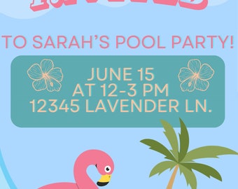 Pool party invitation