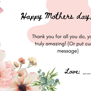 ¡Tarjeta floral para el día de la madre! Personalizable