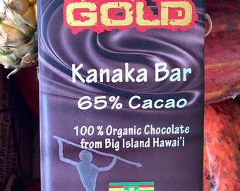 Biologisch angebaute hawaiianische dunkle Schokolade - KANAKA 65 Bar