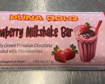 Hawaiianische Schokolade aus biologischem Anbau – ERDBEER-MILCHSHAKE-Riegel