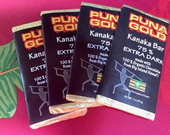 100% Hawaiian Bean-To-Bar Chocolate - Kanaka Extra Dark 75