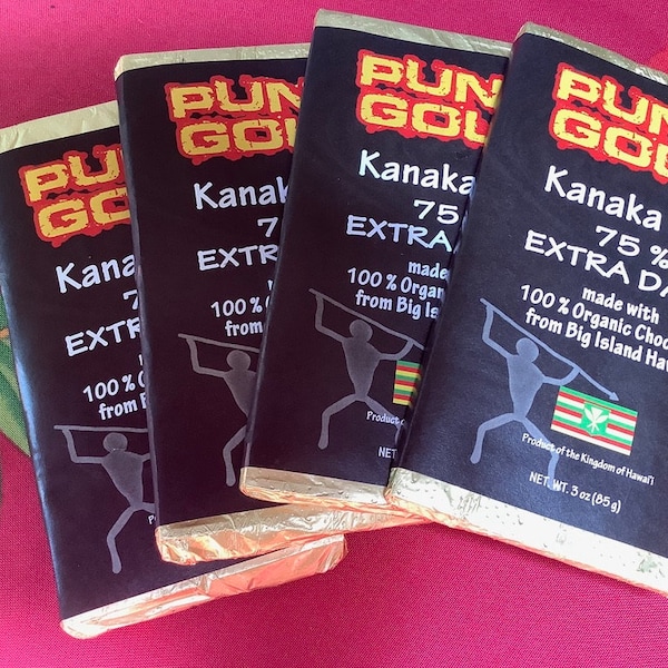 100% Hawaiian Bean-To-Bar Chocolate - Kanaka Extra Dark 75