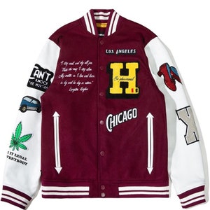 Chaqueta universitaria personalizada con letras para hombres, mujeres y niños, parches de letras personalizados, chaquetas universitarias personalizadas, regalo para hijo e hija.