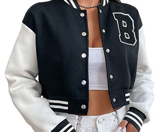 コート MLB Korea Women's Wool Collar Cropped Varsity Jacket NY Blac Amazon.com: MakeMeChic Women's Baseball Collar Color Block