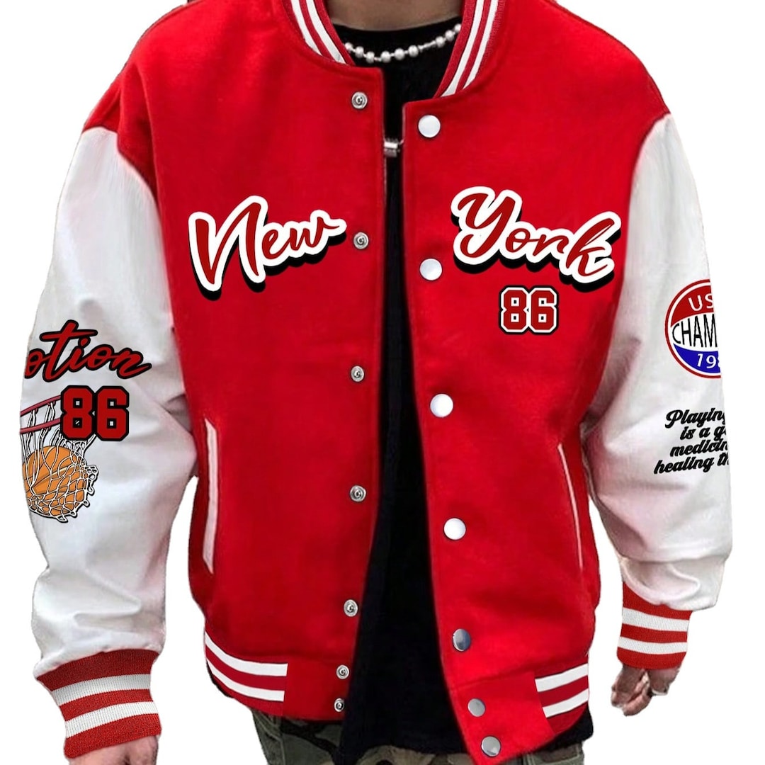 Custom Chenille Patch Letterman Jacket: Embroidered Varsity Bomber
