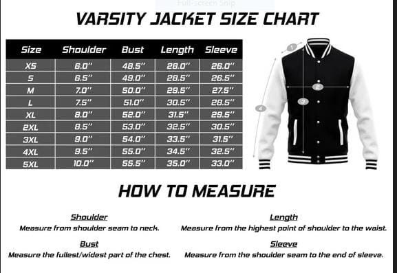 How To Measure Varsity Jacket Size Custom Letterman Jacket KXK