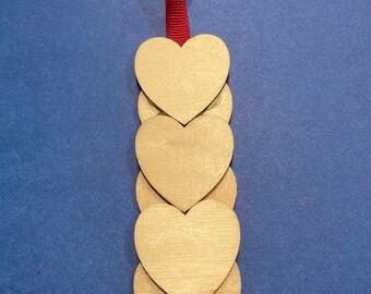 Handmade Wooden Hearts Bookmarks