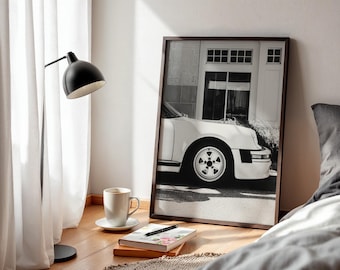 Vintage Porsche 911 Wall Art | Black and White Car Photography | Car Guy Gifts | Garage Wall Decor