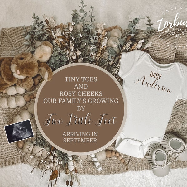 Boho Baby Pregnancy Announcement Facebook Instagram Digital Sonogram Announcing Pregnancy Digitally