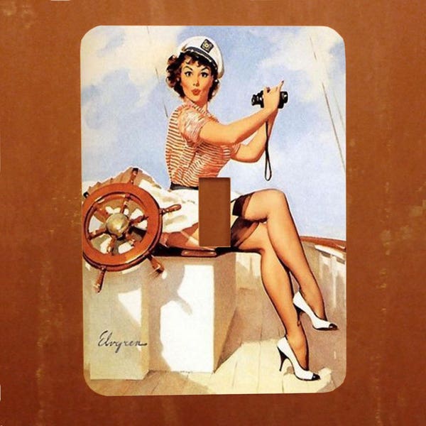 Sailor Girl -- Vintage Pinup Light Switch Cover -- Oversized (Multiple Styles)