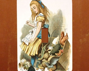 Alice Upsets the Jury Box - Alice in Wonderland Tenniel Illustration Light Switch Cover -- Oversized (Multiple Styles)