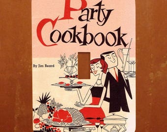 Party Cookbook -- Vintage Cookbook Cover Light Switch Cover -- Oversized (Multiple Styles)