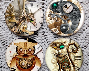 Just Like Clockwork -- Steampunk Themed Mousepad Coaster Set