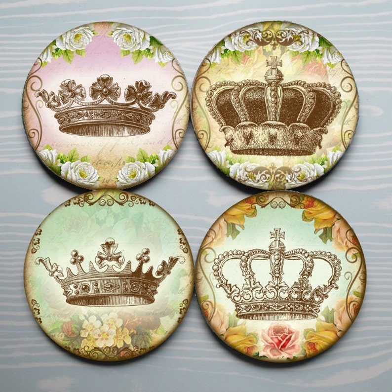 Queen for a Day Shabby Paris Style Crown Mousepad Coaster - Etsy