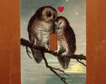 Owl Always Love You -- Vintage Owl Valentine Illustration Light Switch Cover -- Oversized (Multiple Sizes)