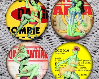 The Walking Hotties -- Zombie Pinups Mousepad Coaster Set