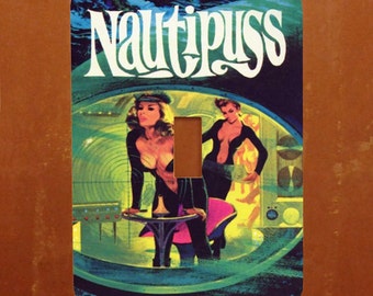 Naughtipuss -- Vintage Lesbian Pulp Book Cover Pinup Light Switch Cover -- Oversized (Multiple Styles)