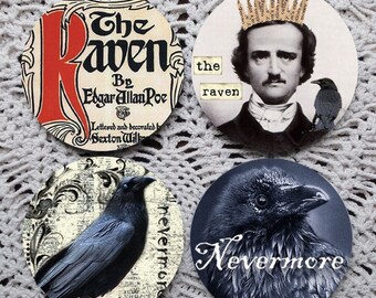The Raven - Edgar Allan Poe Mousepad Coaster Set