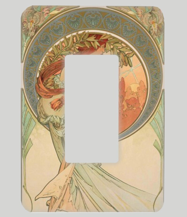 Poetry Mucha The Arts Art Nouveau Light Switch Cover Oversized Multiple Styles image 3