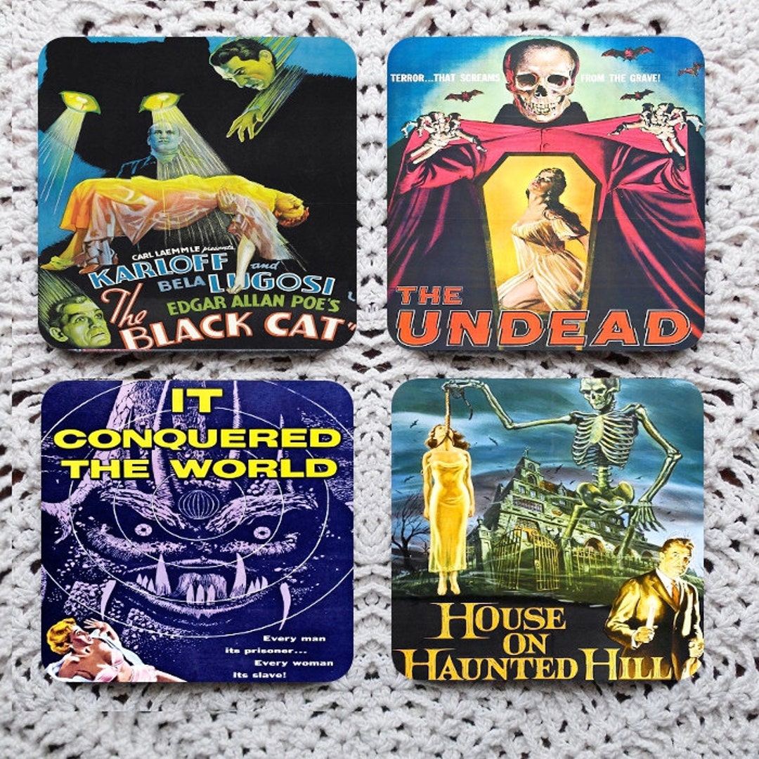 Bump in the Night Kitschy 50s Spooky Horror Movies Mousepad Etsy
