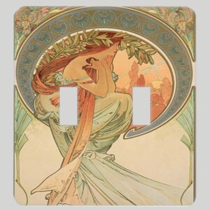 Poetry Mucha The Arts Art Nouveau Light Switch Cover Oversized Multiple Styles image 2