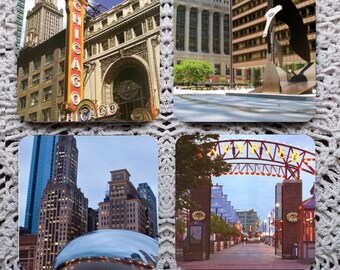 Chicago Landmarks Mousepad Coaster Set