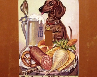 Beer Hound -- Vintage German Dachshund Beer Advertising Light Switch Cover -- Oversized (Multiple Styles)