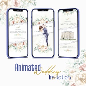 Animated Wedding Invitation Electronic Wedding Editable Invitation Wedding Invitation Digital Wedding Invite